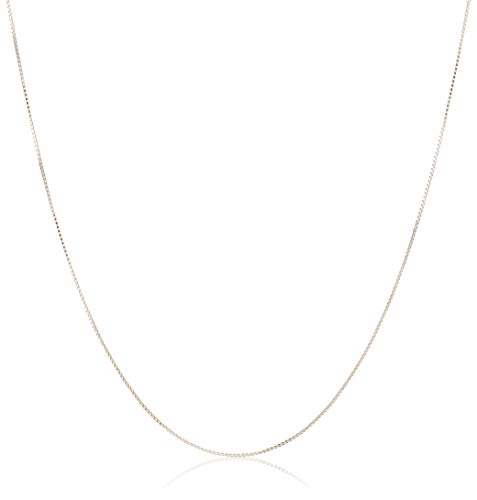 Amazon Essentials Sterling Silver Thin 0.8mm Box Chain Necklace 18', Silver (previously Amazon Collection)