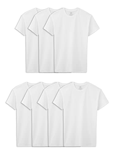Fruit Of The Loom Boys Eversoft Cotton Undershirts, T Shirts & Tank Tops Underwear, T Shirt - Boys - 7 Pack - White, Small US