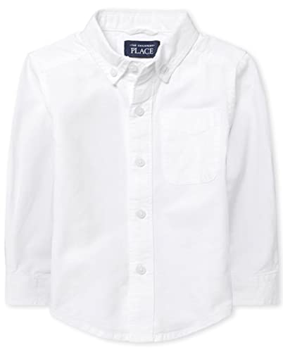 The Children's Place Baby Boys And Toddler Boys Long Sleeve Oxford Button Down Shirt,White,4T