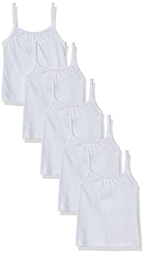 Hanes Girls' Camisole, 100% Cotton Tagless Cami, Toddler Sizing, Multiple Packs & Colors Available, White-5 Pack, 2-3T