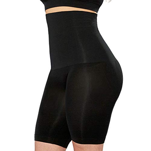 SHAPERMINT High Waisted Body Shaper Shorts - Shapewear for Women Tummy Control Small to Plus-Size. Black Small