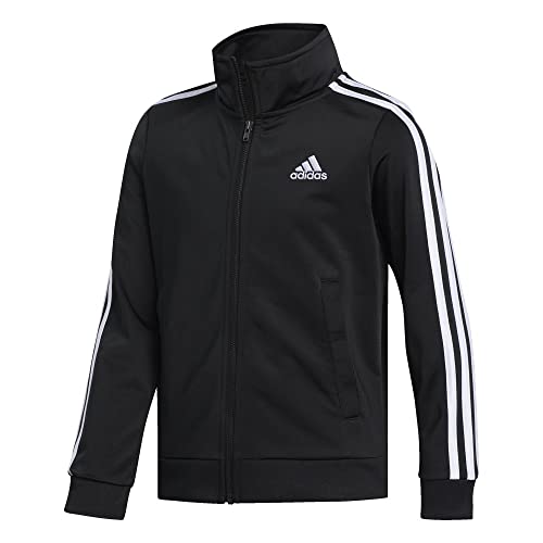 Adidas Boys' Zip Front Iconic Tricot Jacket, Black ADI, Medium