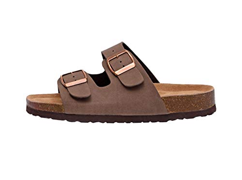 CUSHIONAIRE Women's Lane Cork Footbed Sandal With +Comfort, Brown, 10