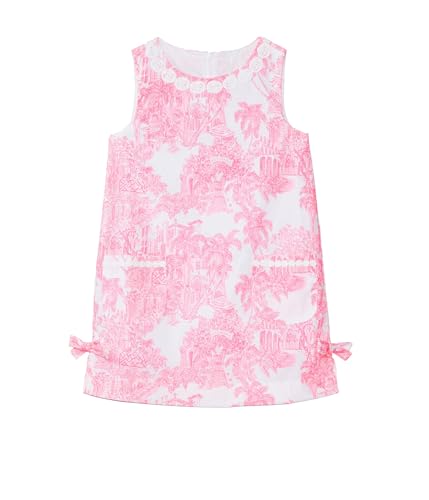 Lilly Pulitzer Girls Lilly Classic Shift (Toddler/Little Big Kids), Resort White Pb Anniversary Toile