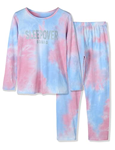 Beezizac Girls Sleepover Matching Pajamas Size 12-100% Cotton Long Sleeve Tween Kids Jammies Set PJS