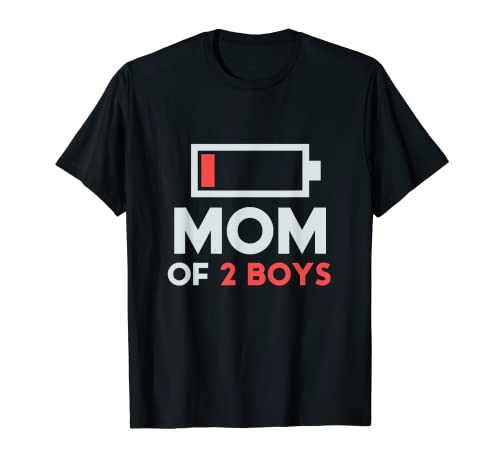 Mom of 2 Boys Shirt Gift from Son Mothers Day Birthday Women T-Shirt