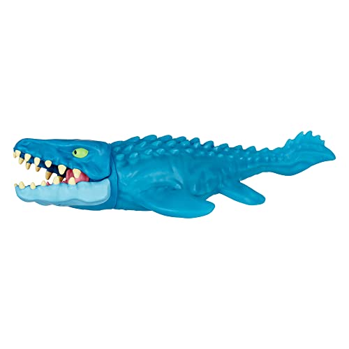 Heroes of Goo Jit Zu Jurassic World Hero Pack, Mosasaurus, 4.5' Long - Stretchy, Squishy Dinosaur Figure with Chomp Attack Action and Unique goo Filling.