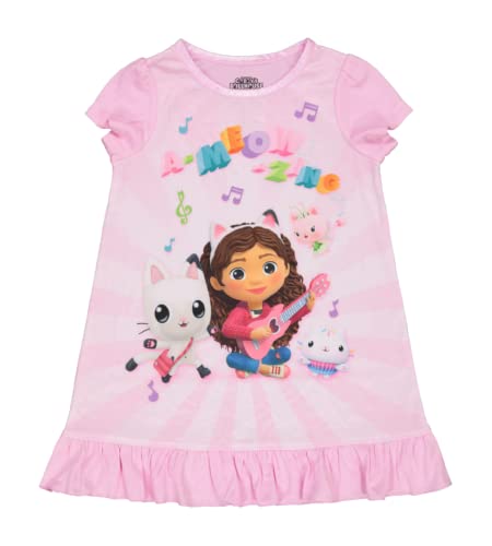 DreamWorks Gabby's Dollhouse Girls' Nightgown, A-MEOW-ZING, 4T