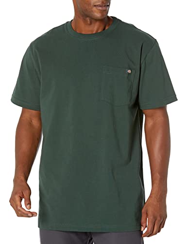 Dickies mens Heavyweight Crew Neck Short Sleeve Tee Henley Shirt, Hunter Green, XX-Large US