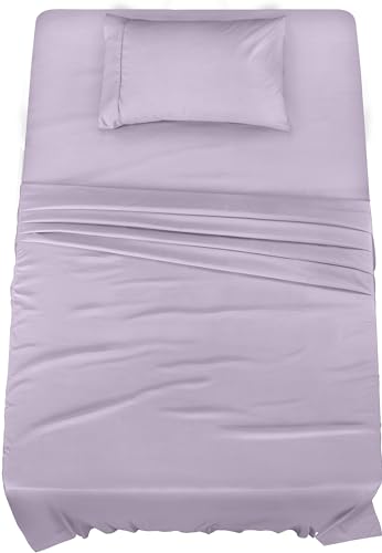 Utopia Bedding Twin Bed Sheets Set - 3 Piece Bedding - Brushed Microfiber - Shrinkage and Fade Resistant - Easy Care (Twin, Lavender)