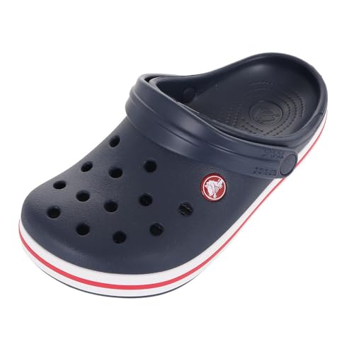 Crocs Unisex-Child Crocband Clogs (Todder Shoes), Navy/Red, 9 Toddler