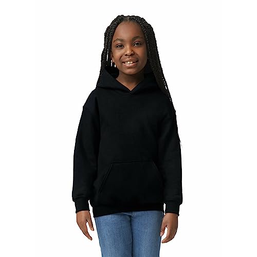 Gildan Youth Hoodie Sweatshirt, Style G18500B, Black, Large