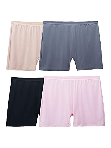 Fruit Of The Loom Women's Size Underwear, Designed to Fit Your Curves, Boxer Brief-Microfiber-Assorted, 11 Plus
