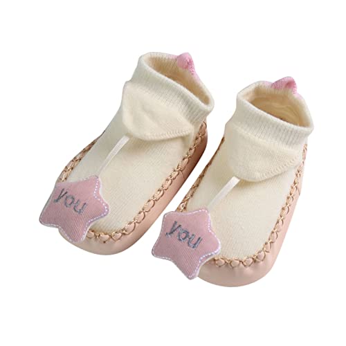 Infant Toddler Baby Socks Rubber Sole Socks Shoes Non-Slip First Walking Shoes for Toddler Boys Girls Baby Girl Halloween Costumes Beige