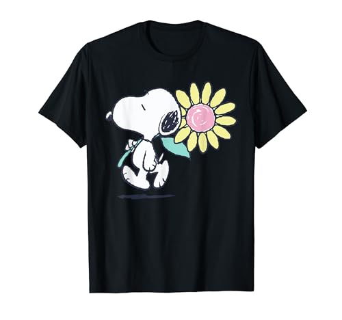 Peanuts Snoopy Pink Daisy Flower T-Shirt