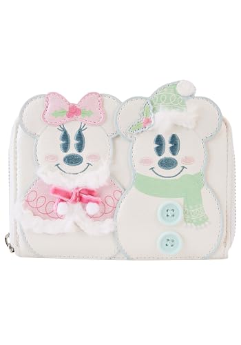 Loungefly Disney Mickey & Minnie Pastel Snowman Zip Around Wallet