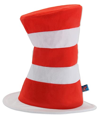 elope Dr. Seuss The Cat in The Hat Plush Costume Red & White Striped Hat Standard