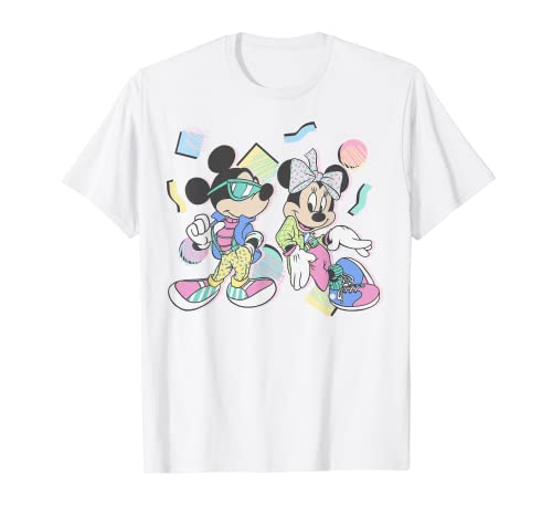 Disney Mickey And Friends Mickey & Minnie Retro 80's Style T-Shirt
