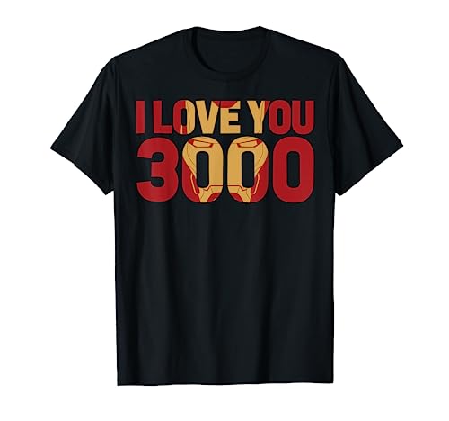 Marvel Avengers Endgame Iron Man I Love You 3000 Text Fill T-Shirt
