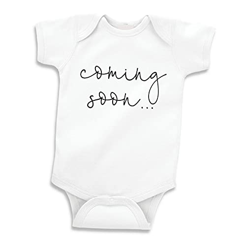 Bump and Beyond Designs Baby-Girls Surprise Pregnancy Announcement For Grandparents Coming Soon Leotard White, 0-3 Months