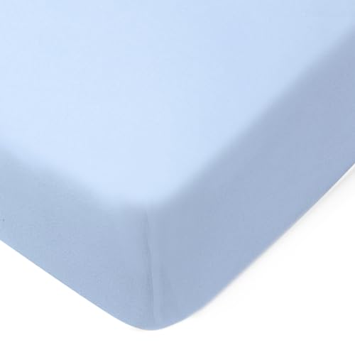 HonestBaby Fitted Crib Sheets Fits Standard Mattress Bassinet, Mini Prints 100% Organic Cotton Baby Boys, Girls, Unisex, Kentucky Blue Fitted Crib Sheet, One Size