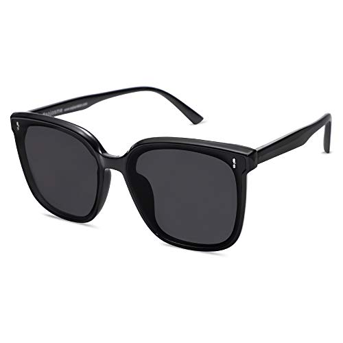 SOJOS Sunglasses for Women Men Vintage Style Shades SJ2157,Black/Grey