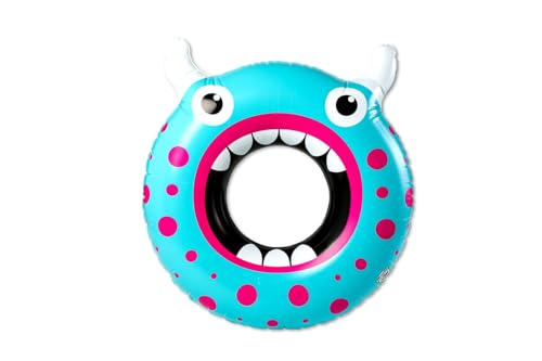 BigMouth Inc. Large Monster Face Pool Float, 3' Wide Inflatable Floatie Tube, Blow Up Swim Ring, Fun Outdoor Summer Pool Party Water Toy