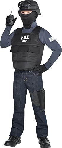 Amscan Kid's F.B.I. Cop Costume Kit - Small, Black - 1 Set