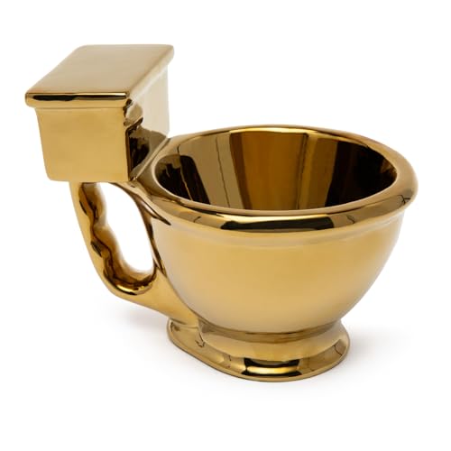 BigMouth Inc. Golden Toilet Mug, Novelty Coffee Mug, 10 oz, Extra Large