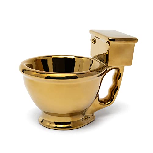 BigMouth Inc. Golden Toilet Mug, Novelty Coffee Mug, 10 oz, Extra Large
