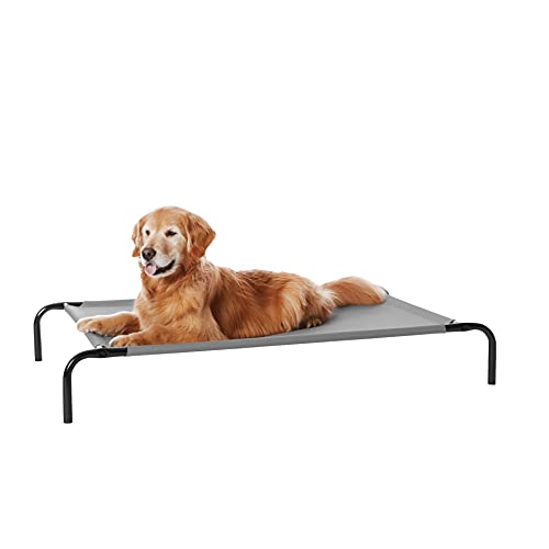 Amazon Basics Cooling Elevated Dog Bed with Metal Frame, Large, 51 x 31 x 8 Inch, Grey