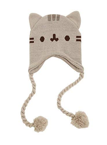 Pusheen Cat Face Ears - the Beanie Hat - Grey with Tassels