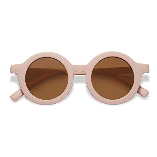 SOJOS Baby Polarized Sunglasses with UV400 Protection - Pink Frame and Brown Lens