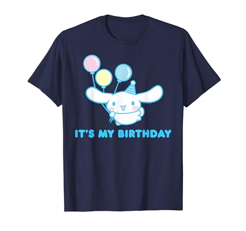 Sanrio Cinnamoroll Birthday T-Shirt: Adult Classic Fit, Blue Crew Neck, Short Sleeve