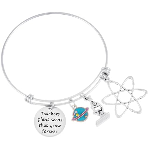Kivosliviz Science Teacher Gifts Bracelet Science Teacher Appreciation Gift Teachers Plant Seeds That Grow Forever Atom Bracelet