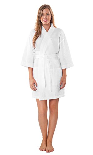 Turquaz Lightweight Thigh Length Robes For Women - Waffle Kimono Bridesmaids Robe - Summer Bathrobes For Women