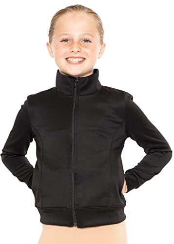 STRETCH IS COMFORT Girl's Sport Warm Up Jacket Black X-Large