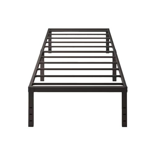 caziwhave Twin Bed Frames 14 Inch High Max 3500 lbs Heavy Duty Metal Mattress Foundation Platform Sturdy Steel Slat Support Twin Size No Box Spring Needed Easy to Assembly Non Slip