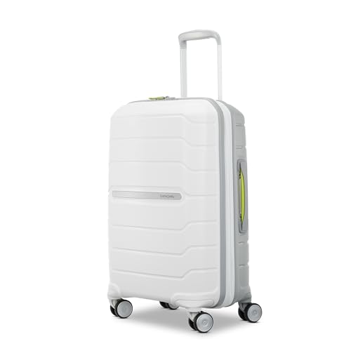 Samsonite Freeform Hardside Expandable with Double Spinner Wheels, Carry-On 21-Inch, White/Grey
