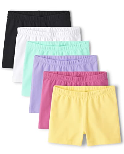 The Children's Place Baby Girls' Pull on Fashion Shorts, Multi Color 6-Pack, Small