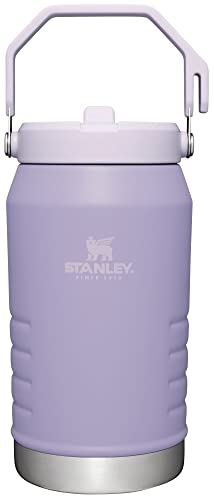 Stanley IceFlow Stainless Steel Water Jug with Straw, Vacuum Insulated Water Bottle for Home and Office, Reusable Tumbler with Straw Leak Resistant Flip, Lavender, 64OZ