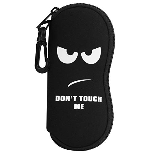 MoKo Eyeglass Soft Case, Zippered Sunglasses Pouch with Clip - Don''t Touch Me