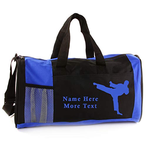Personalized Kids 18 Inch Sport Duffel Bag With Custom Name & Text - Martial Arts Male