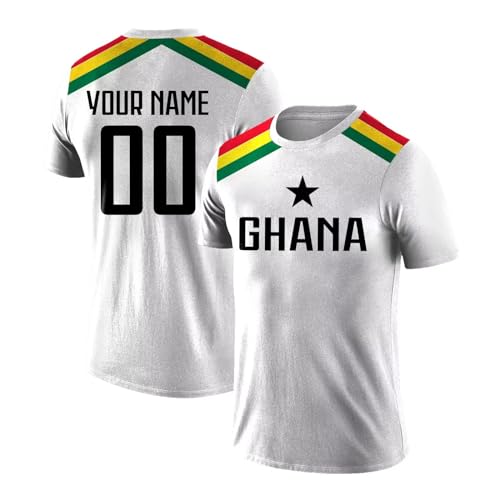 Custom Ghana Soccer Shirt Personalized Shirts Add Your Name Number Sport Fans Gifts for Men Women Youth