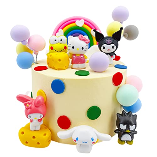 BOBOCOOM 6 Pcs Cute Cartoon Animal Figures Set, Cake Toppers, Christmas, Birthday Presents, Party Supplies