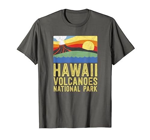 Hawaii Volcanoes National Park - Vintage Retro Design T-Shirt