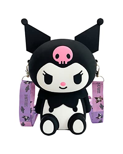 CZZLYJ Kawaii Kuromi Shoulder Bag, Anime Crossbody bag with Adjustable Shoulder Strap, Cute Wallet Purse With Zipper, Lovely Cartoon Accessories for Grils Gifts
