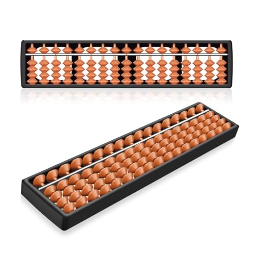 Flexzion Soroban Abacus for Adults & Kids - Plastic 11-inch Japanese Soroban 5 Beads 17 Rod Abacus for Math Learning & Training - Portable Abacus Math Calculating Tool for Beginners & Professional