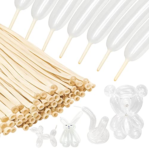 100Pcs clear 260 Balloons Clear Long Skinny Latex Balloons for Animal Balloons, Premium Quality Balloons for Beginners Balloons Making Kid's Carnivals Party Decoartion