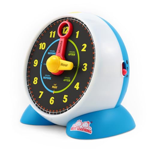 BEST LEARNING Learning Clock - Educational Talking Learn to Tell Time Teaching Light-Up Toy with Quiz and Music Sleep Mode - Toddlers & Kids Ages 3, 4, 5, 6 Years Old Boy and Girl Gift for Birthdays